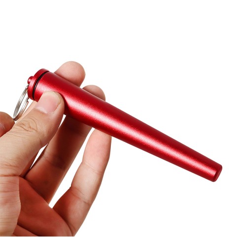 Portable Metal Keychain Storage Tube with Integrated Filter Mouthpiece