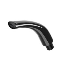 Black mirror-finish 9mm curved-stem filter cigarette holder