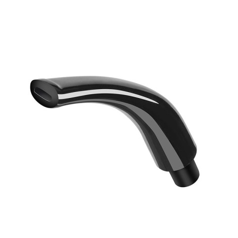 Black mirror-finish 9mm curved-stem filter cigarette holder
