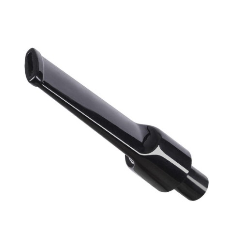 Black mirror-finish 9mm curved-stem filter cigarette holder