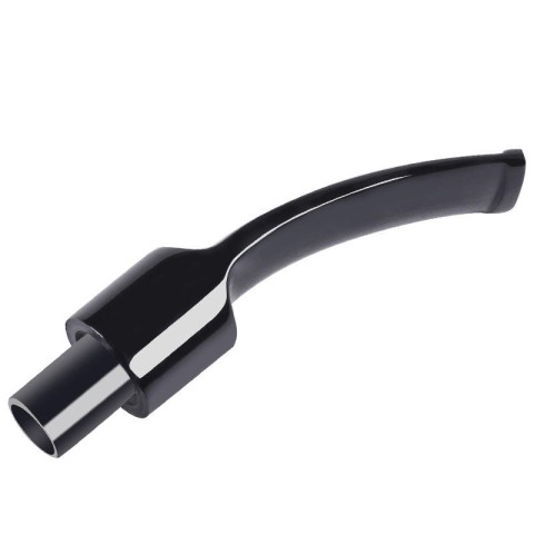 Black mirror-finish 9mm curved-stem filter cigarette holder