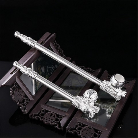 Vintage-style silver-plated copper cigarette holder with filter