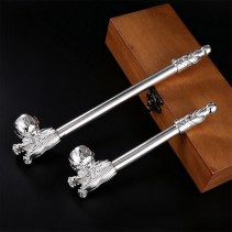 Vintage-style silver-plated copper cigarette holder with filter
