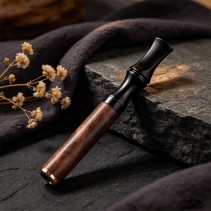 Dark Vintage Walnut-Grain Filter Cigarette Holder