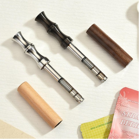 Dark Vintage Walnut-Grain Filter Cigarette Holder