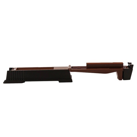 Portable manual pull-style cigarette rolling machine in a brown and black color scheme