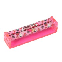 Pink Manual Cigarette Roller with Dual Rollers and Patterned Design