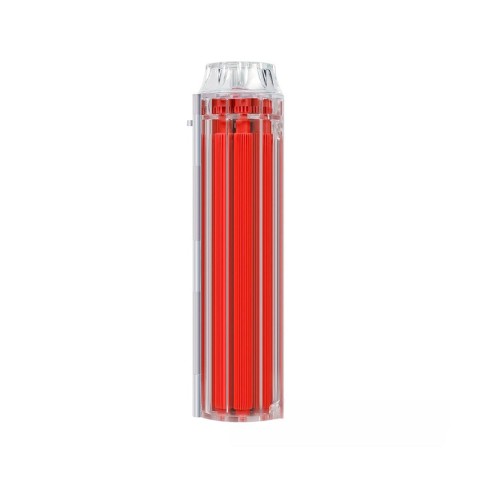 8mm Round Transparent Red Gear-Style Manual Cigarette Roller