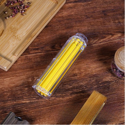 8mm Round Transparent Red Gear-Style Manual Cigarette Roller