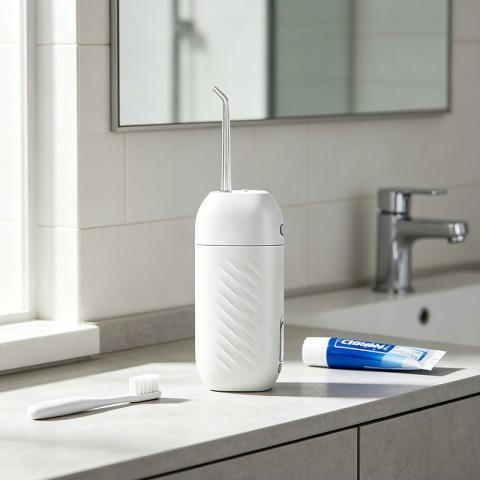 360-Degree White Portable Wireless Water Flosser