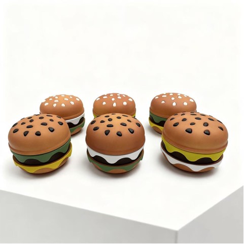 Realistic Burger-Shaped Metal Tobacco Grinder
