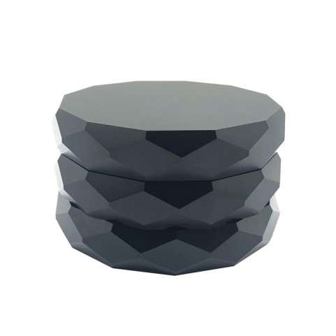 Black Multi-Layer Diamond-Pattern Tobacco Grinder