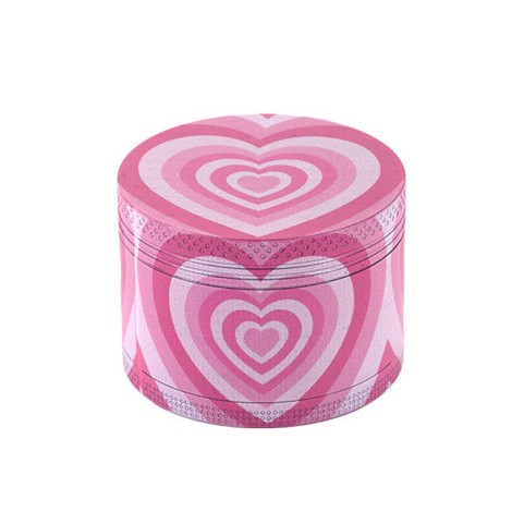 Pink Heart-Shaped 4-Layer Zinc Alloy Tobacco Grinder