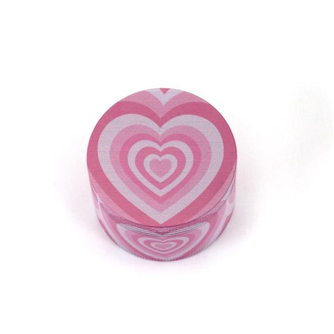 Pink Heart-Shaped 4-Layer Zinc Alloy Tobacco Grinder