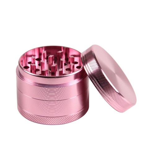 Pink Knurled Non-Slip Tobacco Grinder