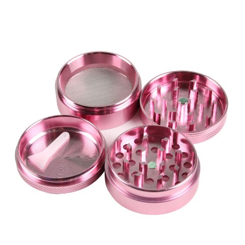 Pink Knurled Non-Slip Tobacco Grinder