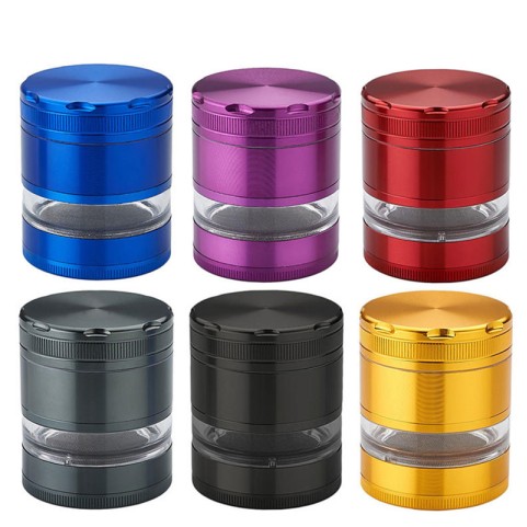 Transparent 4-Layer Solid Tobacco Grinder