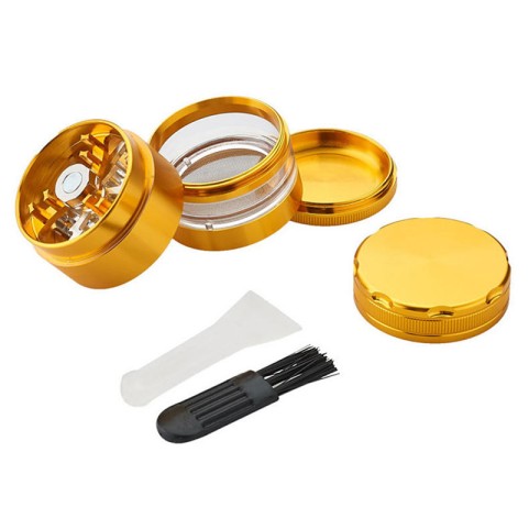 Transparent 4-Layer Solid Tobacco Grinder