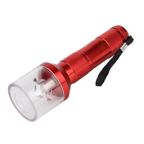 Non-slip torch-shaped crank-operated tobacco grinder