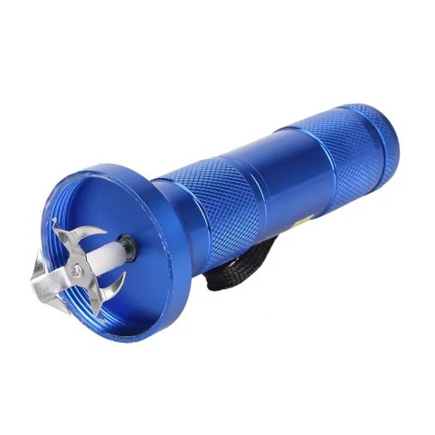 Non-slip torch-shaped crank-operated tobacco grinder