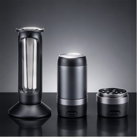 Electric cylindrical tobacco grinder with filling function