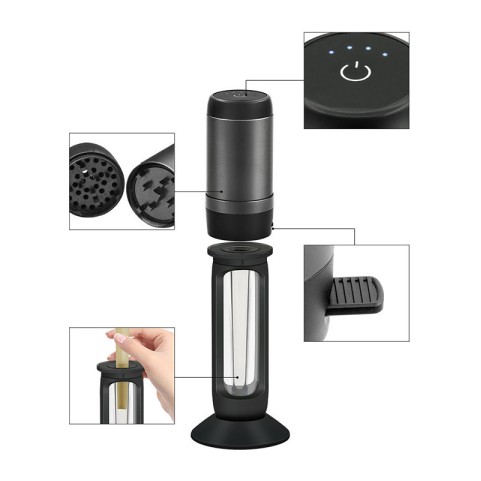 Electric cylindrical tobacco grinder with filling function