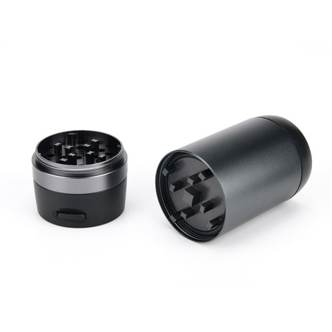 Electric cylindrical tobacco grinder with filling function