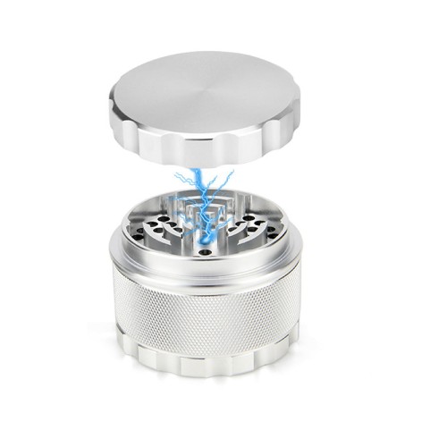 Bright Silver 4-Layer Portable Tobacco Grinder