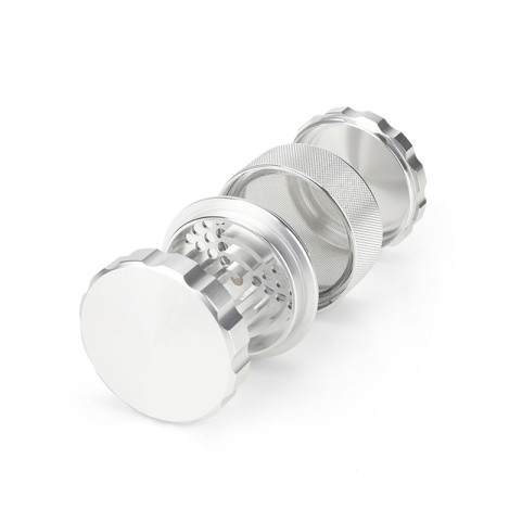 Bright Silver 4-Layer Portable Tobacco Grinder