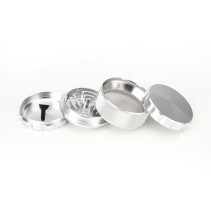 Bright Silver 4-Layer Portable Tobacco Grinder