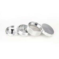 Bright Silver 4-Layer Portable Tobacco Grinder
