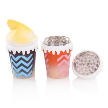 Cute Ice Cream-Shaped Metal Tobacco Grinder