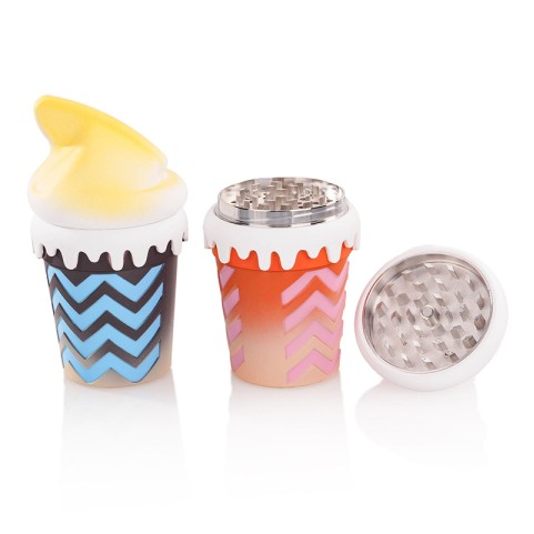 Cute Ice Cream-Shaped Metal Tobacco Grinder