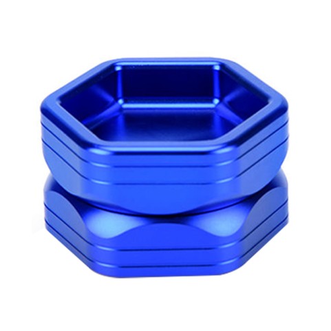 Royal blue hexagonal tobacco grinder