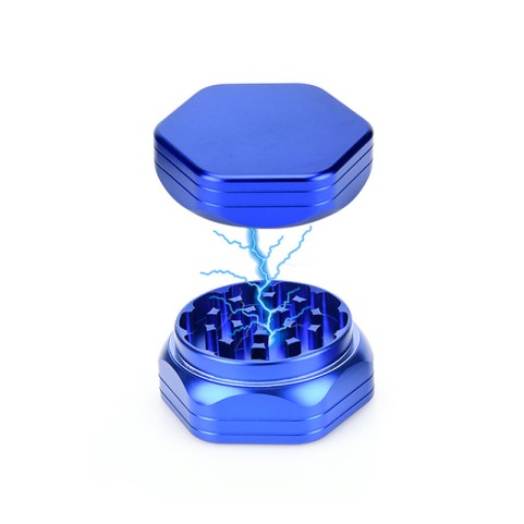 Royal blue hexagonal tobacco grinder