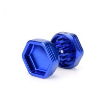 Royal blue hexagonal tobacco grinder