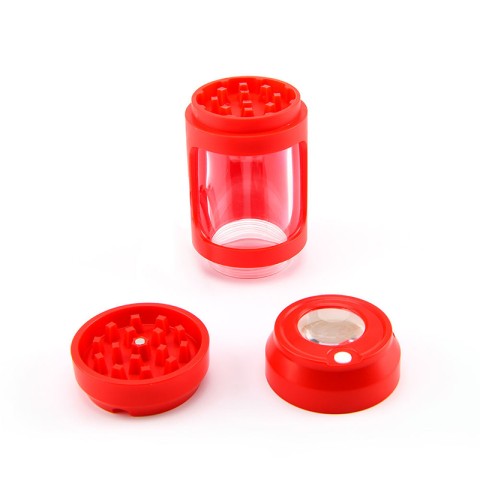 Stylish Tobacco Grinder in a Vibrant Bold Red