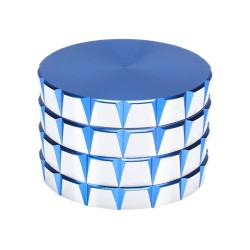 Blue diamond-shaped tobacco grinder