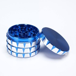 Blue diamond-shaped tobacco grinder