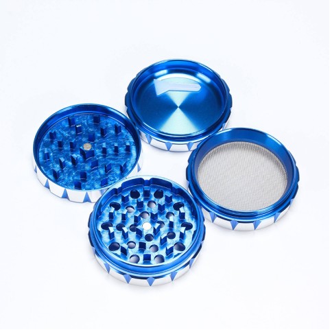 Blue diamond-shaped tobacco grinder