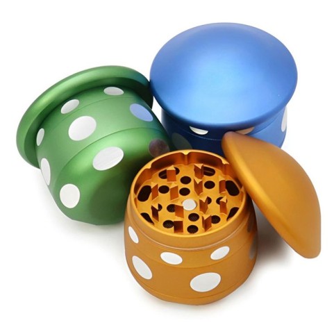 Mushroom-shaped single-handed manual tobacco grinder
